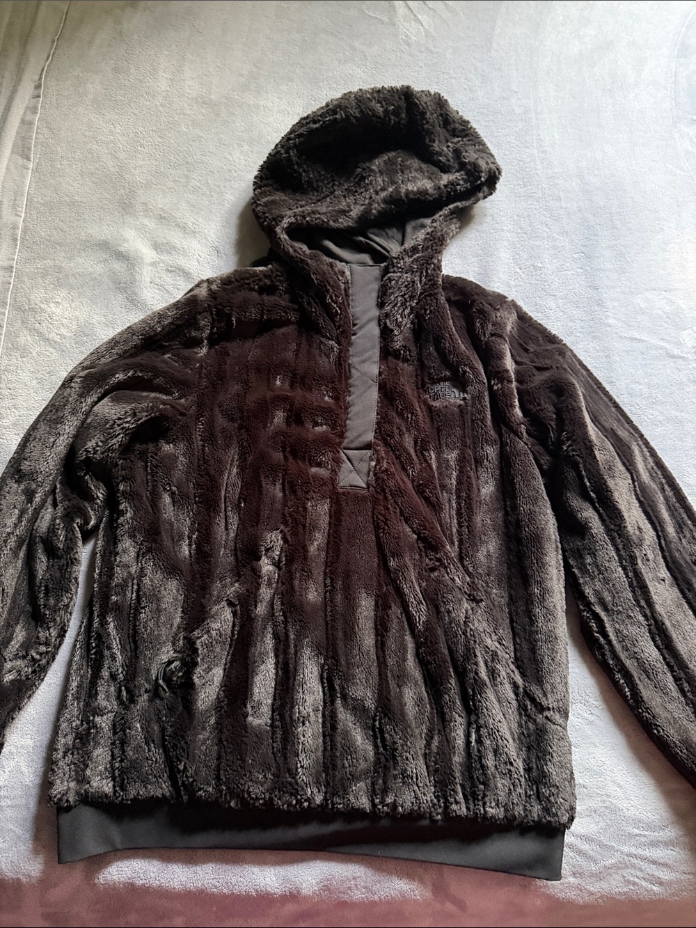The North Face Dark Brown Faux Fur Hooded Teddy Pullover